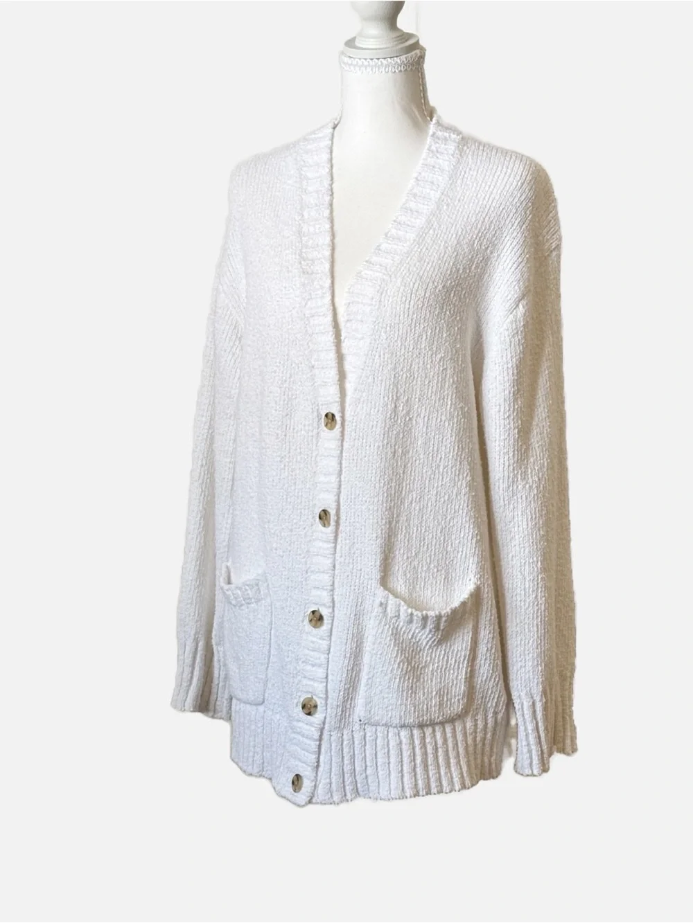 J. Crew Women’s Marina V-neck Knit Relaxed Fit Cardigan Button Front Medium